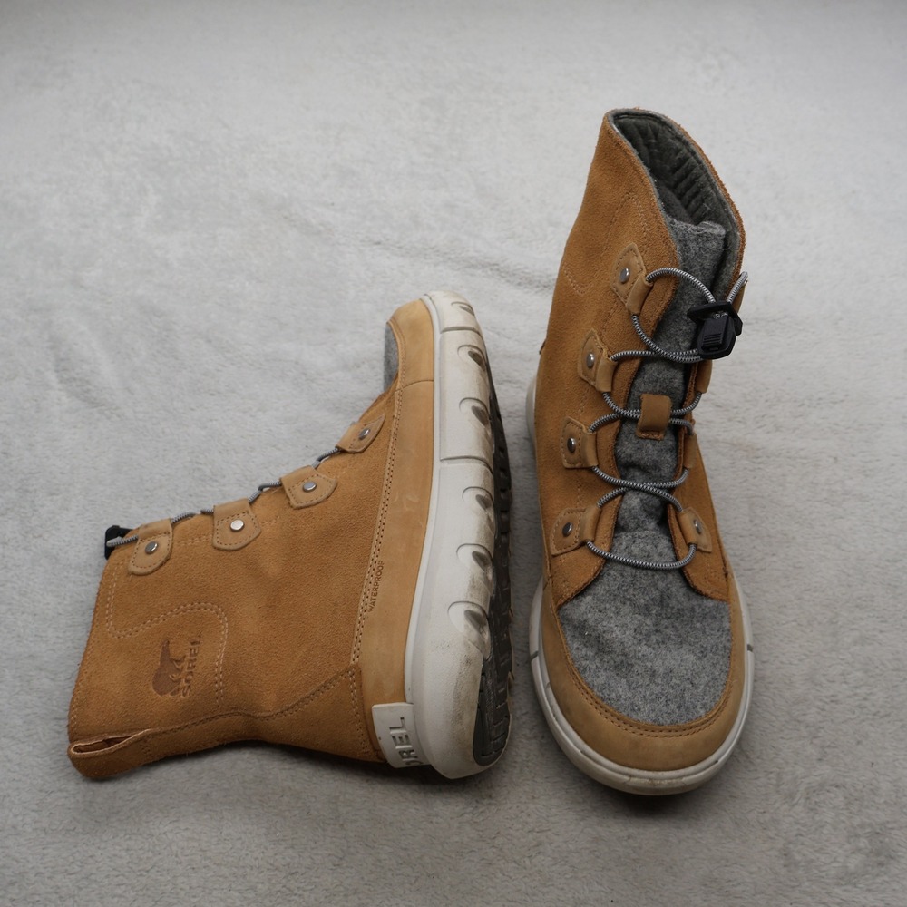 Sorel Women 10 Short‎ Boot Brown Explorer II Joan Felt Lace Up Waterproof Winter